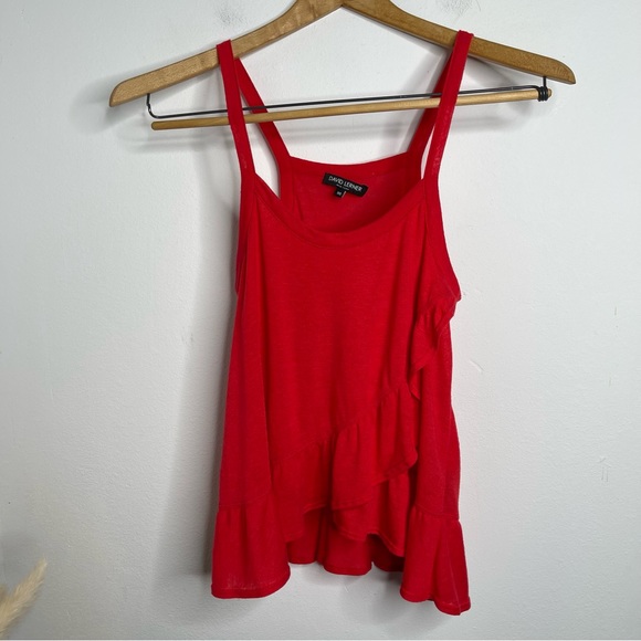 David Lerner Asymmetrical Ruffle Tank in Poppy Linen Blend Size XS Revolve - Picture 5 of 15
